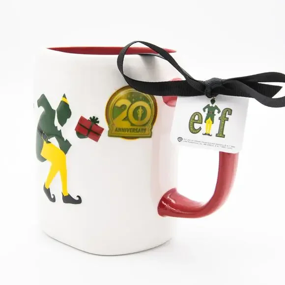 Rae Dunn The Elf Mug, Raised By Elves 20th Anniversary 16oz Coffee Cup - Picture 8 of 10